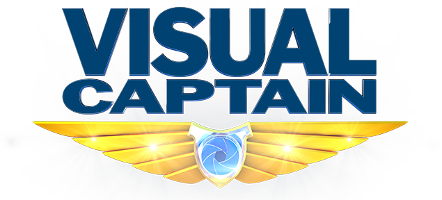 dark blue visual captain logo